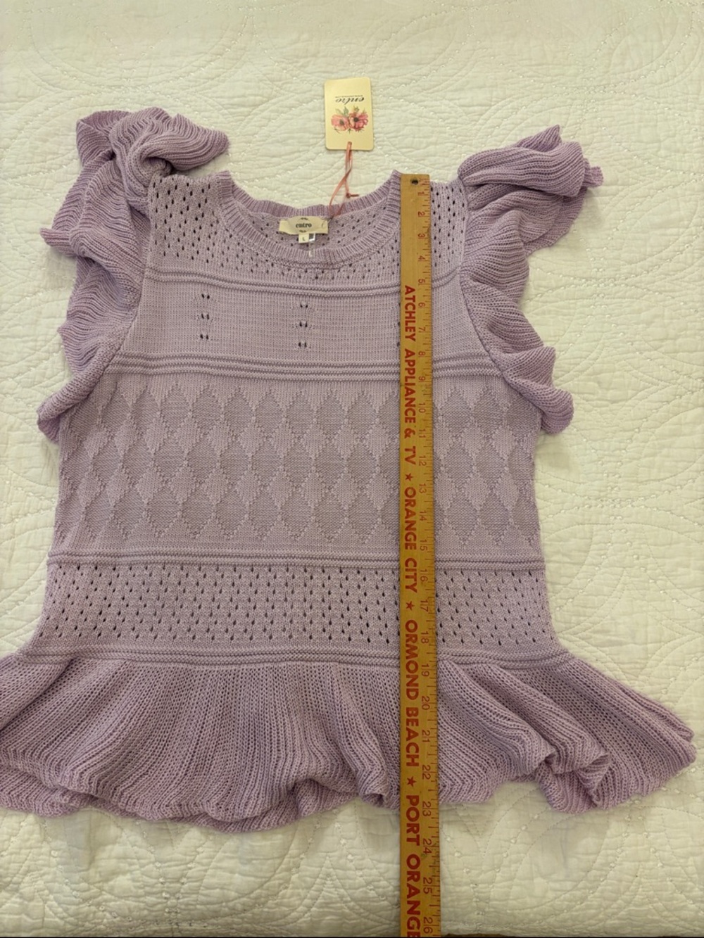 Lavender Ruffle Knit Top - Picture 7 of 9